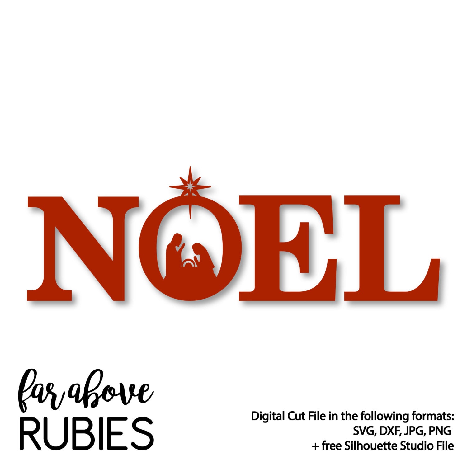 Download NOEL Nativity Christmas SVG DXF png jpg digital cut file