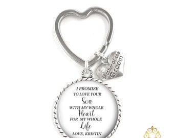 Mother of the Groom Gift Key Chain, Rehearsal Gift, Mother Key Chain Style 725
