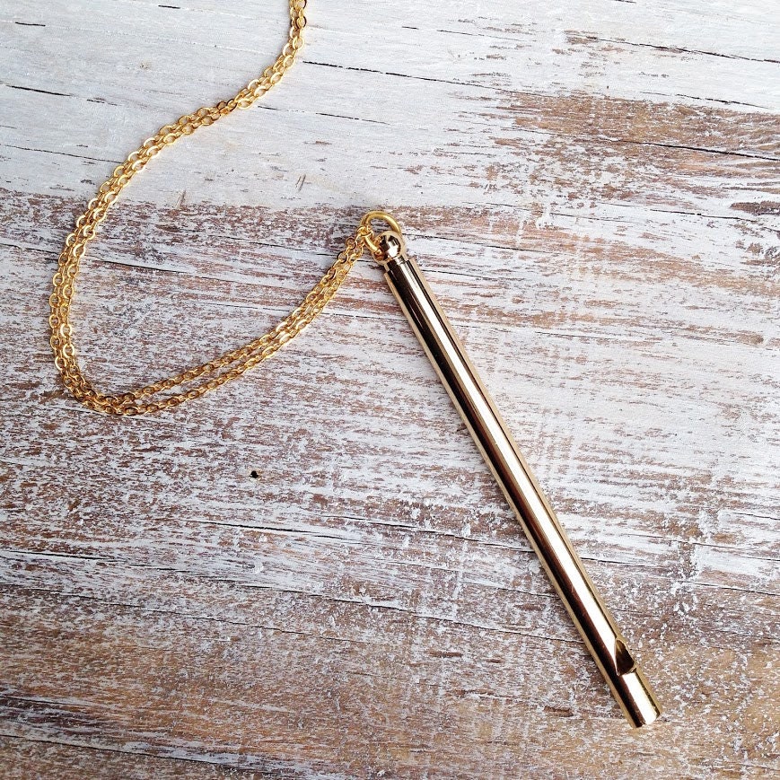 GOLD Whistle Necklace You know how to whistle by redtruckdesigns