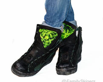 CUSTOM SNEAKERS / Personal order / Platform sneakers Cyberpunk Cybergoth Post apocalyptic Futuristic Biohazard Radiation Infected Gasmask