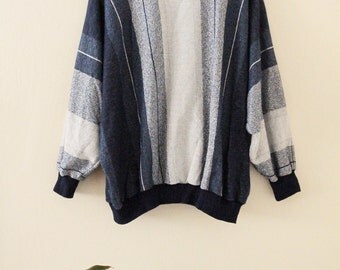 80's Oversized Striped Pullover