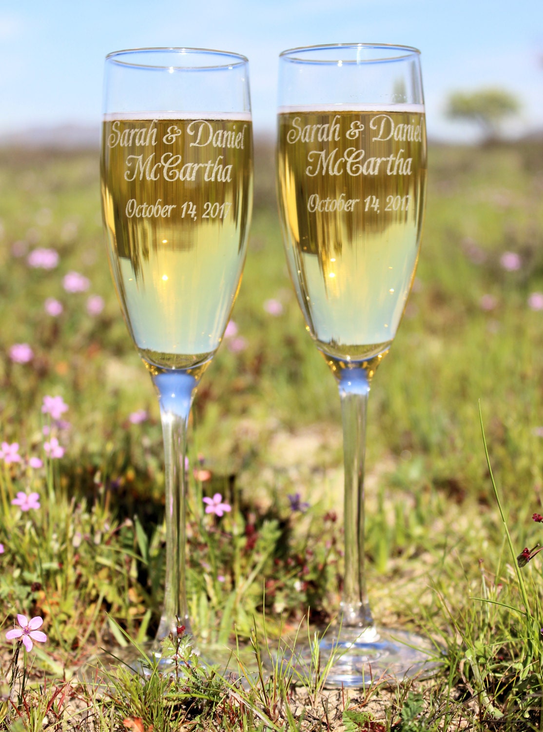 Wedding Toasting Flutes Champagne Flutes Personalized 2433