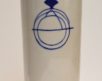 Lagardo Tackett style pottery vase MCM signed