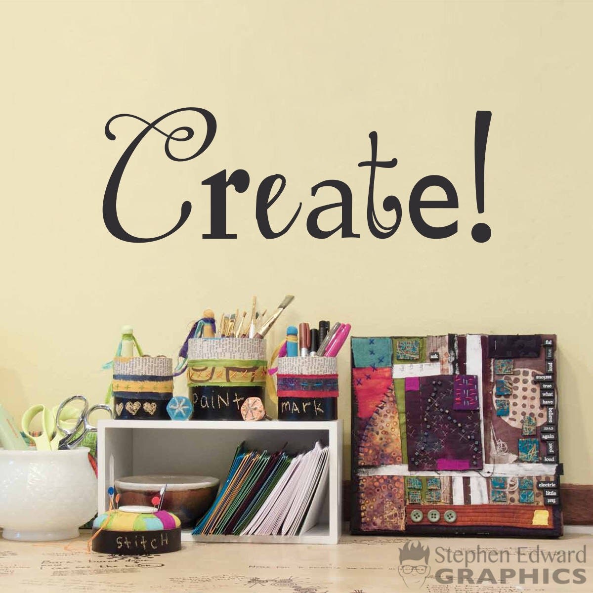 Create Decal Craft Room or Art Studio Wall Decal Artist