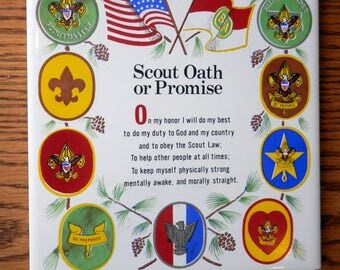 vintage 1970s Boy Scout tile scout oath or promise.