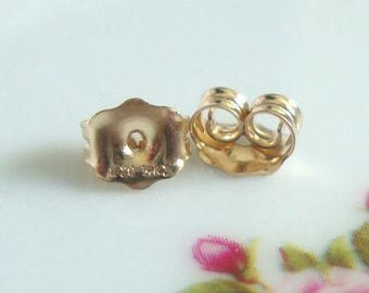 6 pcs, 5.1x4.5mm, 14K Gold Filled Ear Nuts, Ear Back, Hallmarked