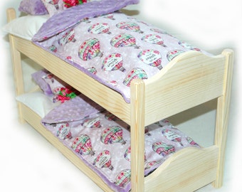 Double Doll Bunk Bed - Dreaming! American Made Girl Doll Bunk Bed - Fits 18 inch dolls and AG dolls