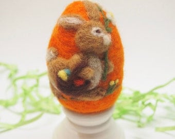 Needle Felted Egg - Easter Bunny - Easter Egg