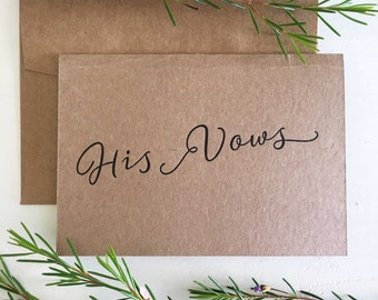 Wedding Vow Card, His Vows, Wedding Vow Keepsake, Wedding Vows, Groom Vows, Wedding Vow Book, His and Her Vows, Wedding Keepsake, Vows Card