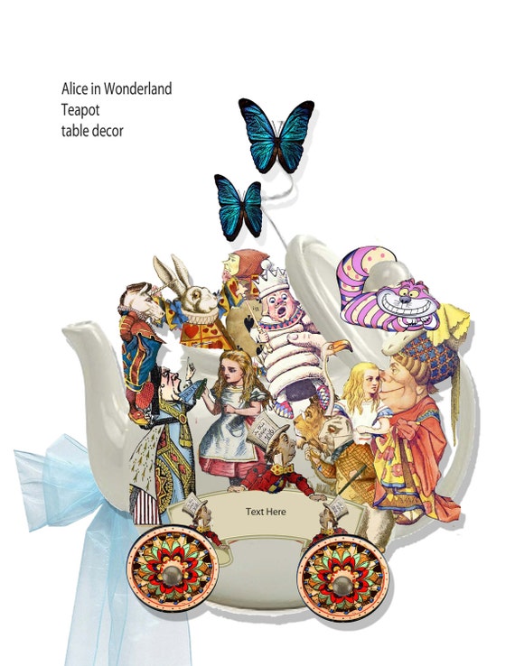 Printable Alice in Wonderland printable teapot table decor