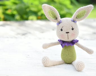 PATTERN - Lace collar bunny - crochet pattern, amigurumi pattern, PDF