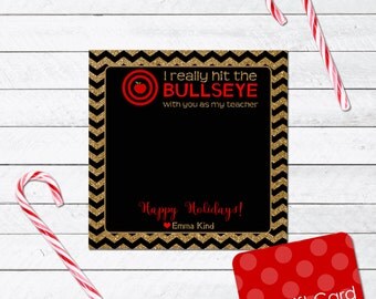 Printable Bullseye Teacher Holiday Gift Card Holder