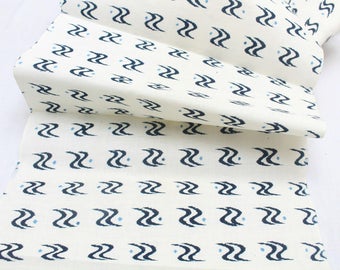 Japanese Yukata Cotton for Olympics 1964. White Green Blue (Ref: 1781)