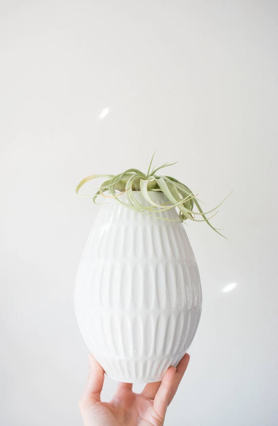 Mid Century Modern Glazed White Porcelain Vase Edelstein West Germany // Bohemian Home Decor
