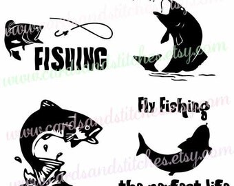 Fly Fishing SVG - Fishing SVG - Trout SVG - Digital Cutting File - Cricut Cut - Graphic Design - Instant Download - Svg, Dxf, Jpg, Eps, Png