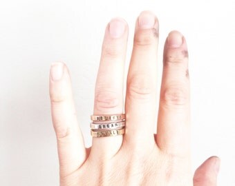 Mixed Metal Stacking Rings // Personalized Rings // Name Rings // Word Rings // Valentines gifts for her // Boho Rings // Raebird