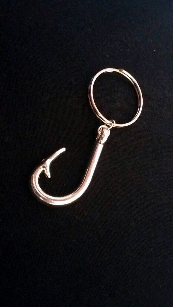 Fish hook keychain fish lure keychain silver keychain fishing