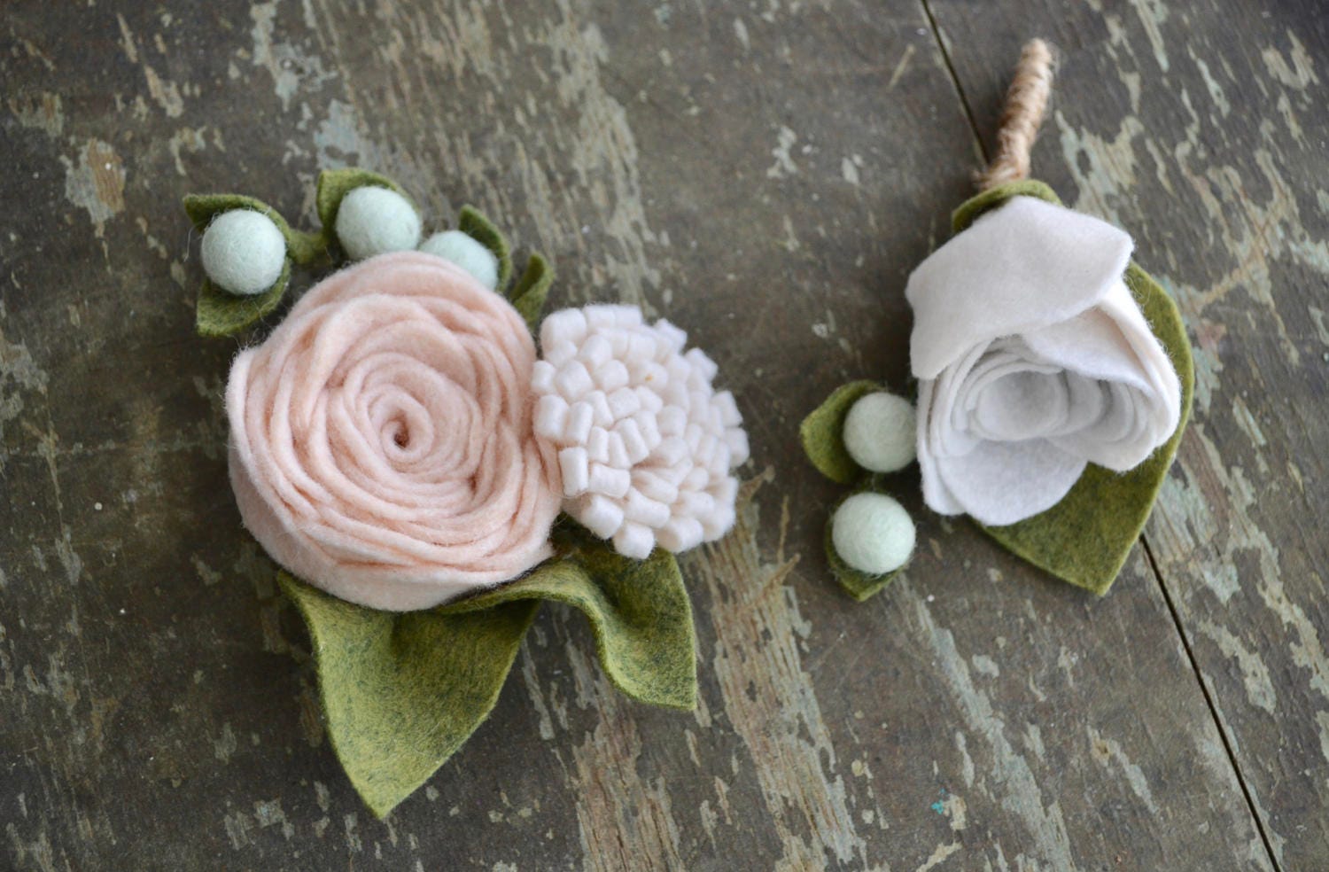 Felt Flower Corsage Custom colors available