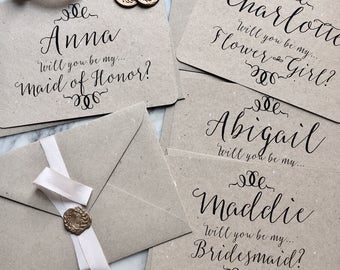Will you be my Bridesmaid Card, Flower Girl Card, Maid of Honour Card, Bridal Party Invitation, Will you be my, Bridal Party Cards, Cards
