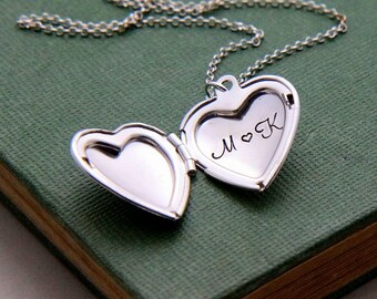 Personalized Necklace, Monogram Necklace, Heart Locket, Heart Necklace, Silver Heart Locket, Initial Locket Necklace, Personalized Jewelry