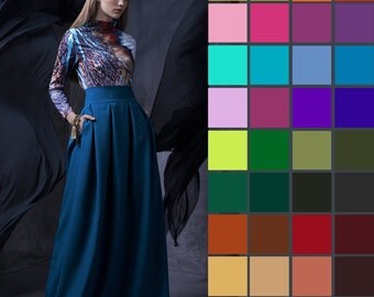 Pleated Maxi Skirt, Long Skirt, Full Circle Skirt, Gypsy Skirt, Womens Skirt, Plus Size Skirt, Boho Skirt, Bridesmaid Skirt, A Line Skirt