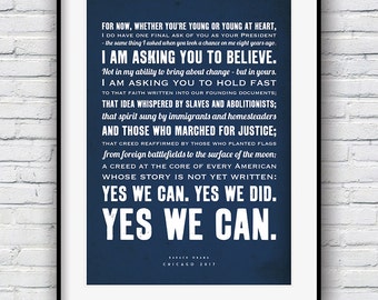 Barack Obama Poster, Obama quote, Motivational Quotes, Cool posters, Quote poster, Typographic print, Obama Poster, Quote prints