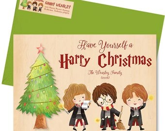 Harry Potter Christmas Return Address Labels - Harry Potter Christmas Address Stickers - Sticker Labels - Christmas - Printed & Shipped