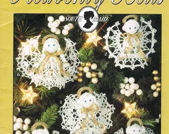 Christmas Angels Crochet Patterns - Crochet Thread Angels - Christmas Angel Ornaments - Heavenly Bells - Leisure Arts 2921