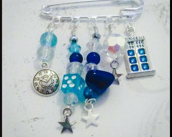 Doctor Who Inspired TARDIS Safety Pin Brooch
