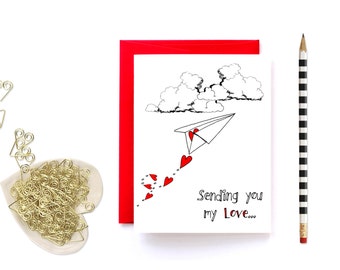 Long Distance Relationship Card - Valentine Card - Miss You Card - Long Distance Valentine Card - Sending You My Love