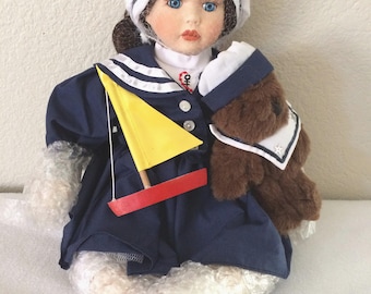 Heritage Signature Collection Sailor Doll With Bear NEW IN WRAP