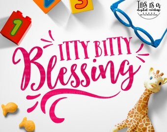 Baby Girl svg, Itty Bitty Blessing SVG, Baby Girl Cut File, New Baby svg, Little Girl svg, eps, dxf, png Cut Files for Silhouette for Cricut