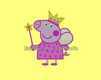 Peppa Pig Machine Embroidery Design - 5 Sizes - INSTANT DOWNLOAD