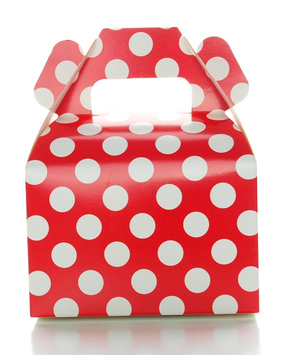 Red Polka Dot Favor Candy Boxes 12 Pack Small Miniature