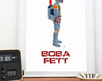 Star Wars Boba Fett Patent Print, 8x10 & up, Blueprint, Star Wars Poster, Star Wars Patent Art, Star Wars for boys Patent, Boba Fett Poster