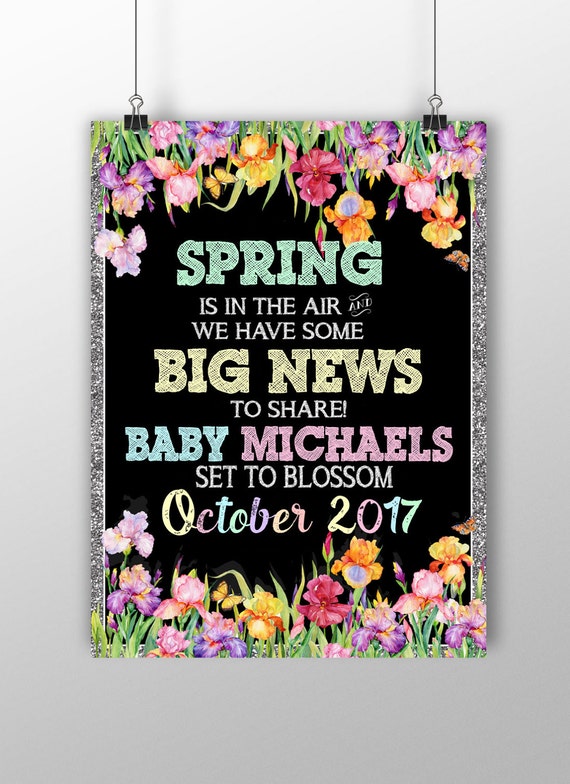 Spring pregnancy announcement Flower pregnancy announcement