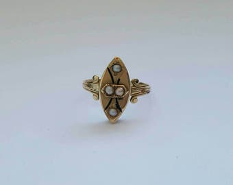Victorian 1875 enamel poison ring with secret compartment