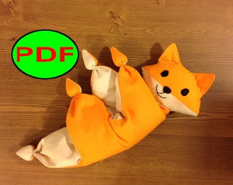 baby doll pattern fox pattern newborn toy pattern nursery toy fox toy plush crib toy waldorf doll Baby Toy comforter Baby fox toy pattern