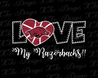 Love My Razorbacks - Arkansas Basketball - Basketball SVG File - Vector Design Download - Cut File