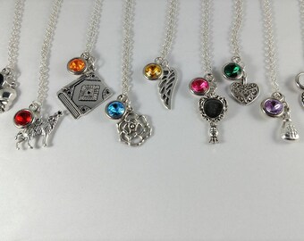 Buffy the Vampire Slayer Inspired Mini Jewel and Charm Character Necklaces - Main Cast - Buffy, Willow, Xander, Angel, Spike + More
