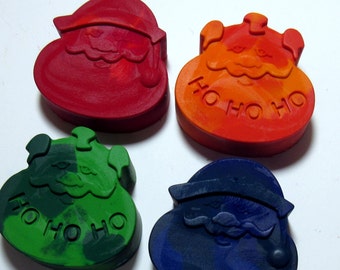 Set of 4 Colorful Santa Crayons