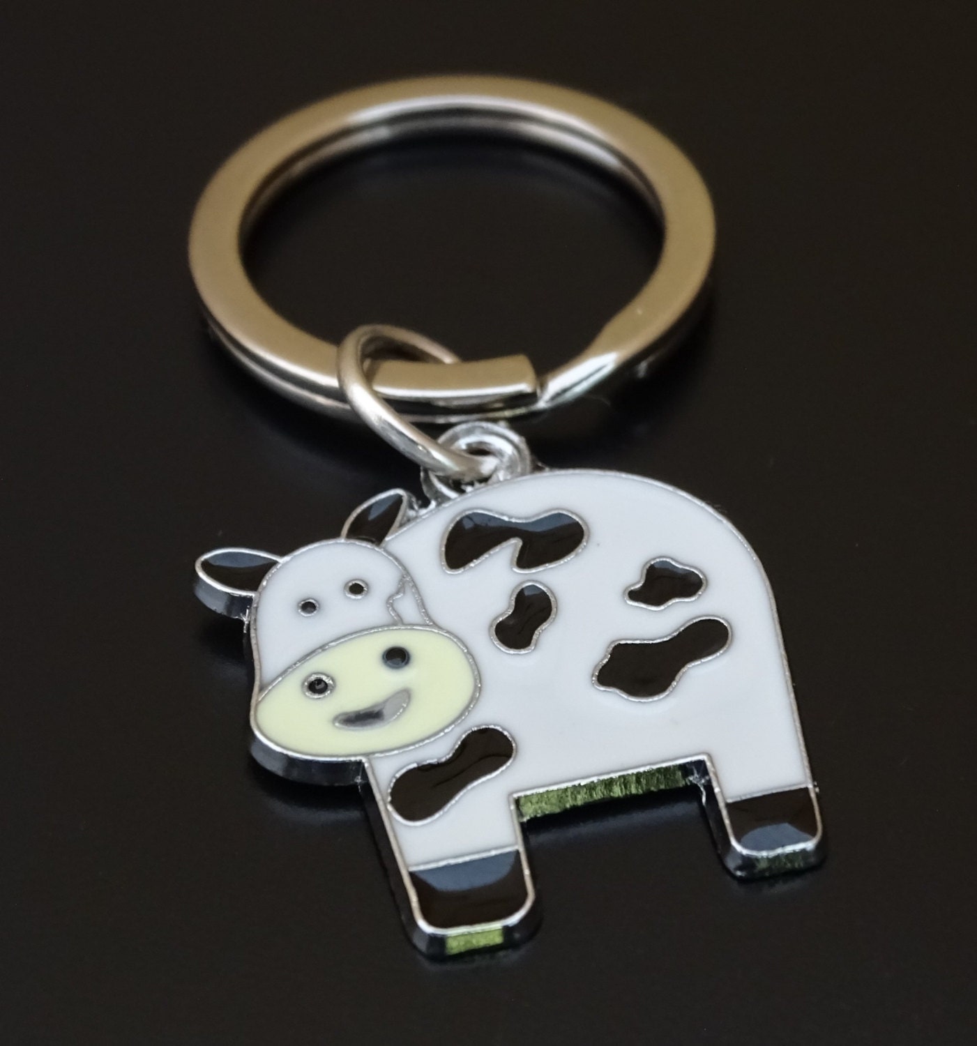 Cow Keychain Custom Keychain Custom Key Ring Cow Charm Cow