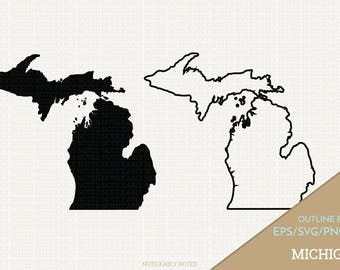 Michigan Vector, State Clipart, MI Clip Art, Michigan SVG, State PNG (Design 13735)
