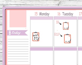 Itty Bitty or ECLP Doctor's Reminder Tracker Stickers Clipboard To Use With Erin Condren Planner Kikkik A5 Midori Personal Mambi
