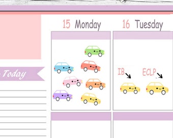 Kawaii IB or ECLP Car Car Payment Car Loan Reminder Stickers Kawaii Erin Condren planner, Midori Calendar Kikkik Kate Spade