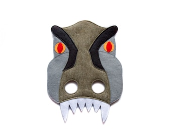 T-Rex mask, kids dinosaur mask, Indominus Rex mask, felt mask, adult Tyrannosaurus Rex costume, Jurassic World inspired, Halloween mask