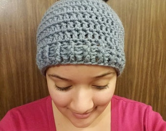 Crochet Messy Bun Hat, Messy Bun Hat, Messy Man Bun Hat, Pony Tail Hat, Pony Tail Beanie, Messy Bun Toque