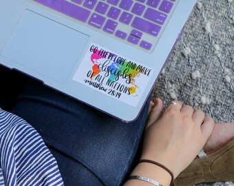 Christian Laptop Sticker Christian Decal Go Therefore and Make Disciples God is Greater Than Ups and Downs