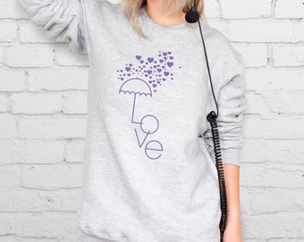 Valentine's Day Gift For Her Women Sweatshirt Girl Sweater Cute Sweatshirt Crewneck Sweater Cute Gift Valentines Day Parchen Pullover YPh011
