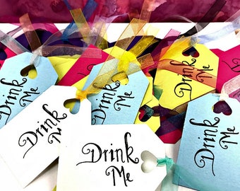 Alice in Wonderland Drink Me Tags Made-To-Order|Drink Me Tags|Drink Me|Party Tags|Alice in Wonderland Decorations|Drink Tags|Whimsical Tags